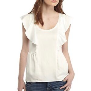 French Connection Nia Scoop Neck Ruffled Blouse - New with Tag.